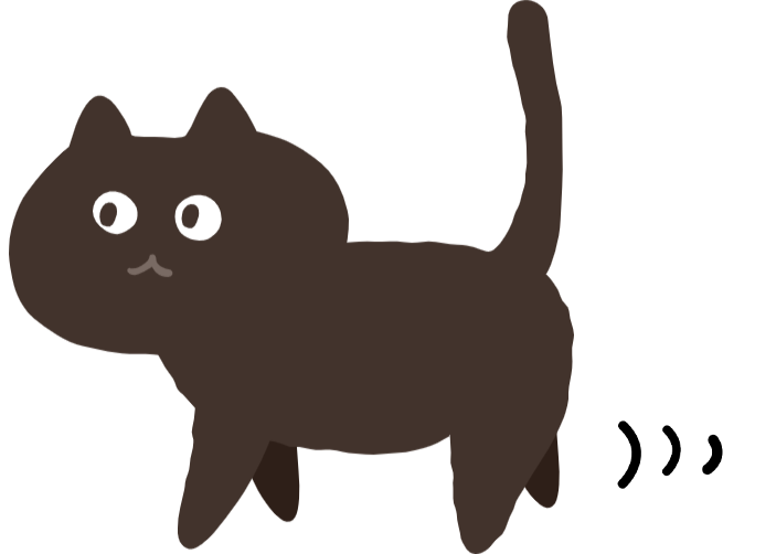 歩く猫のイラスト